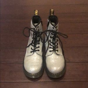Sparkly Silver Doc Marten Boots
